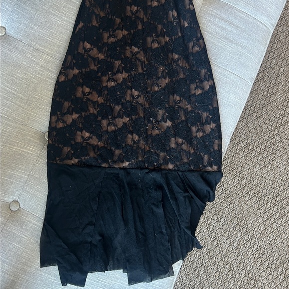 Petit Pois for Viviana G Black Sheer Lace Midi Dress Size Small - Picture 4 of 10